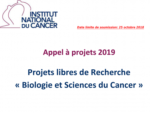 Appel à projets INCa – Projets libres de Recherche « Biologie et Sciences du Cancer »