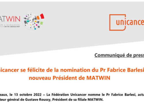 Communiqué de Presse: Unicancer se félicite de la nomination du Pr Fabrice Barlesi, nouveau Président de MATWIN